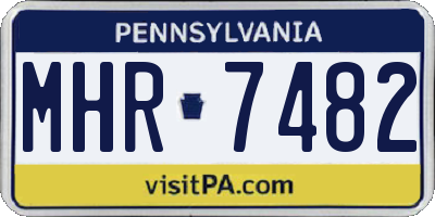 PA license plate MHR7482