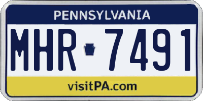 PA license plate MHR7491