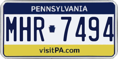 PA license plate MHR7494