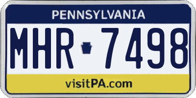 PA license plate MHR7498
