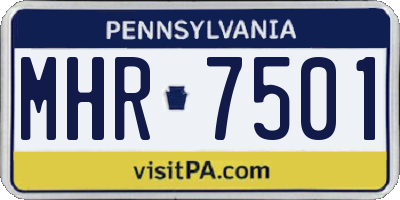 PA license plate MHR7501