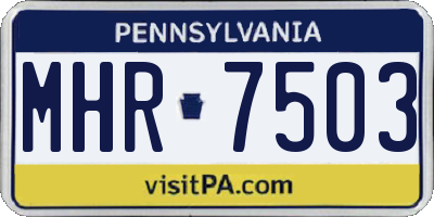 PA license plate MHR7503