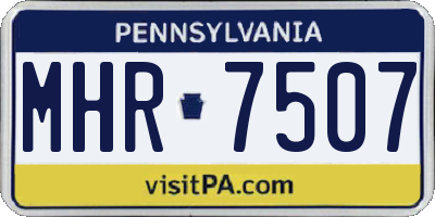 PA license plate MHR7507