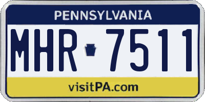 PA license plate MHR7511