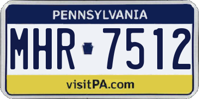 PA license plate MHR7512