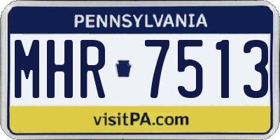 PA license plate MHR7513