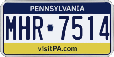 PA license plate MHR7514