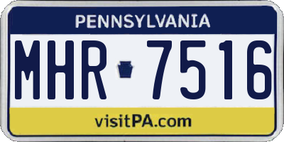 PA license plate MHR7516