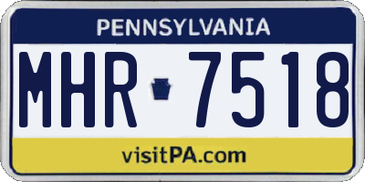PA license plate MHR7518