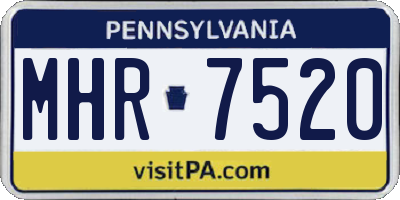 PA license plate MHR7520