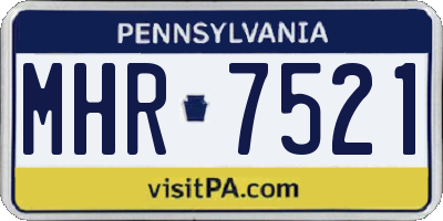 PA license plate MHR7521