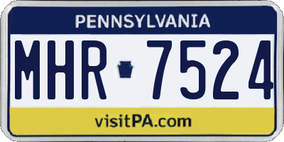 PA license plate MHR7524