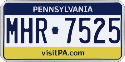 PA license plate MHR7525