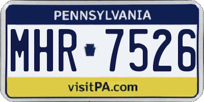 PA license plate MHR7526