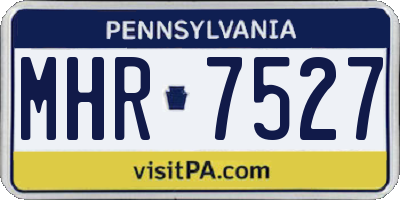 PA license plate MHR7527