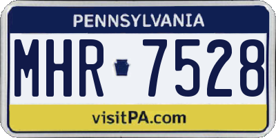 PA license plate MHR7528