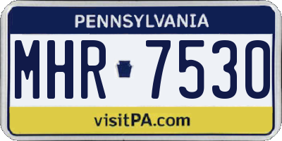 PA license plate MHR7530