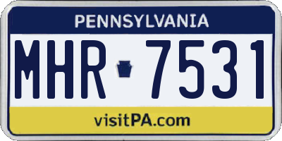 PA license plate MHR7531