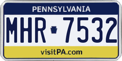 PA license plate MHR7532