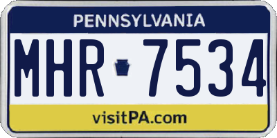 PA license plate MHR7534