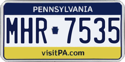 PA license plate MHR7535