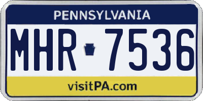 PA license plate MHR7536