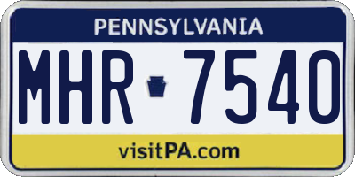 PA license plate MHR7540