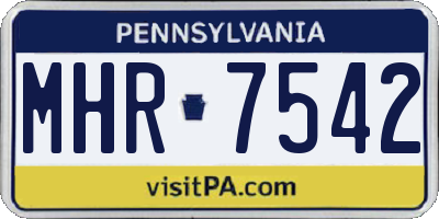 PA license plate MHR7542