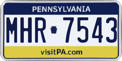 PA license plate MHR7543