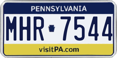PA license plate MHR7544