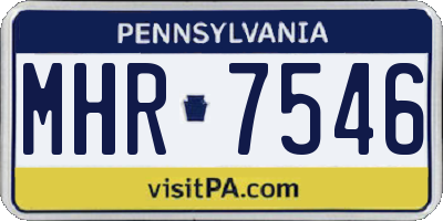 PA license plate MHR7546