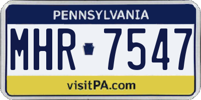 PA license plate MHR7547