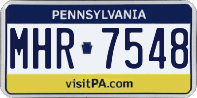 PA license plate MHR7548