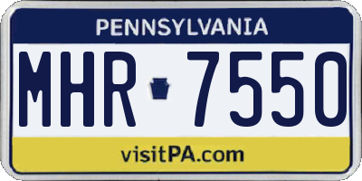 PA license plate MHR7550