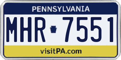 PA license plate MHR7551