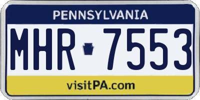 PA license plate MHR7553