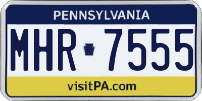 PA license plate MHR7555