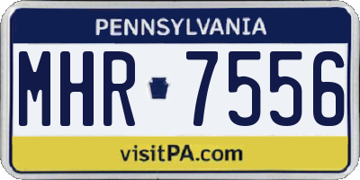 PA license plate MHR7556