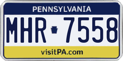 PA license plate MHR7558