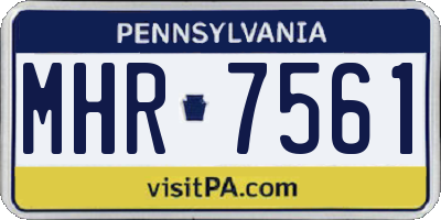 PA license plate MHR7561