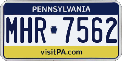 PA license plate MHR7562