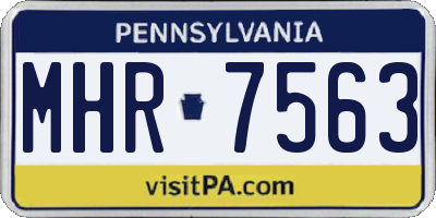 PA license plate MHR7563