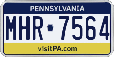 PA license plate MHR7564