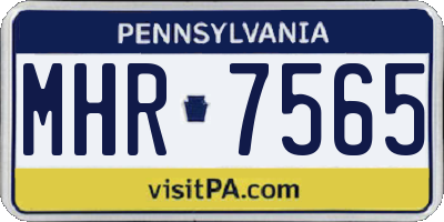 PA license plate MHR7565