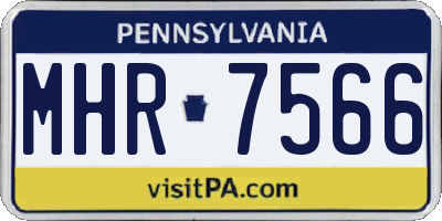 PA license plate MHR7566