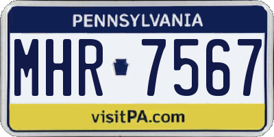 PA license plate MHR7567