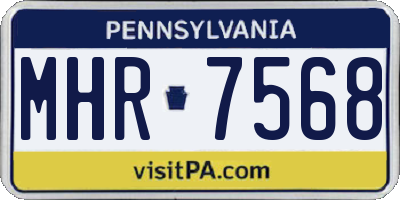 PA license plate MHR7568