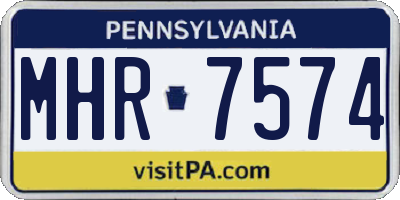 PA license plate MHR7574