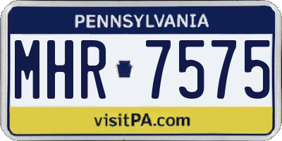 PA license plate MHR7575
