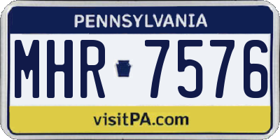 PA license plate MHR7576